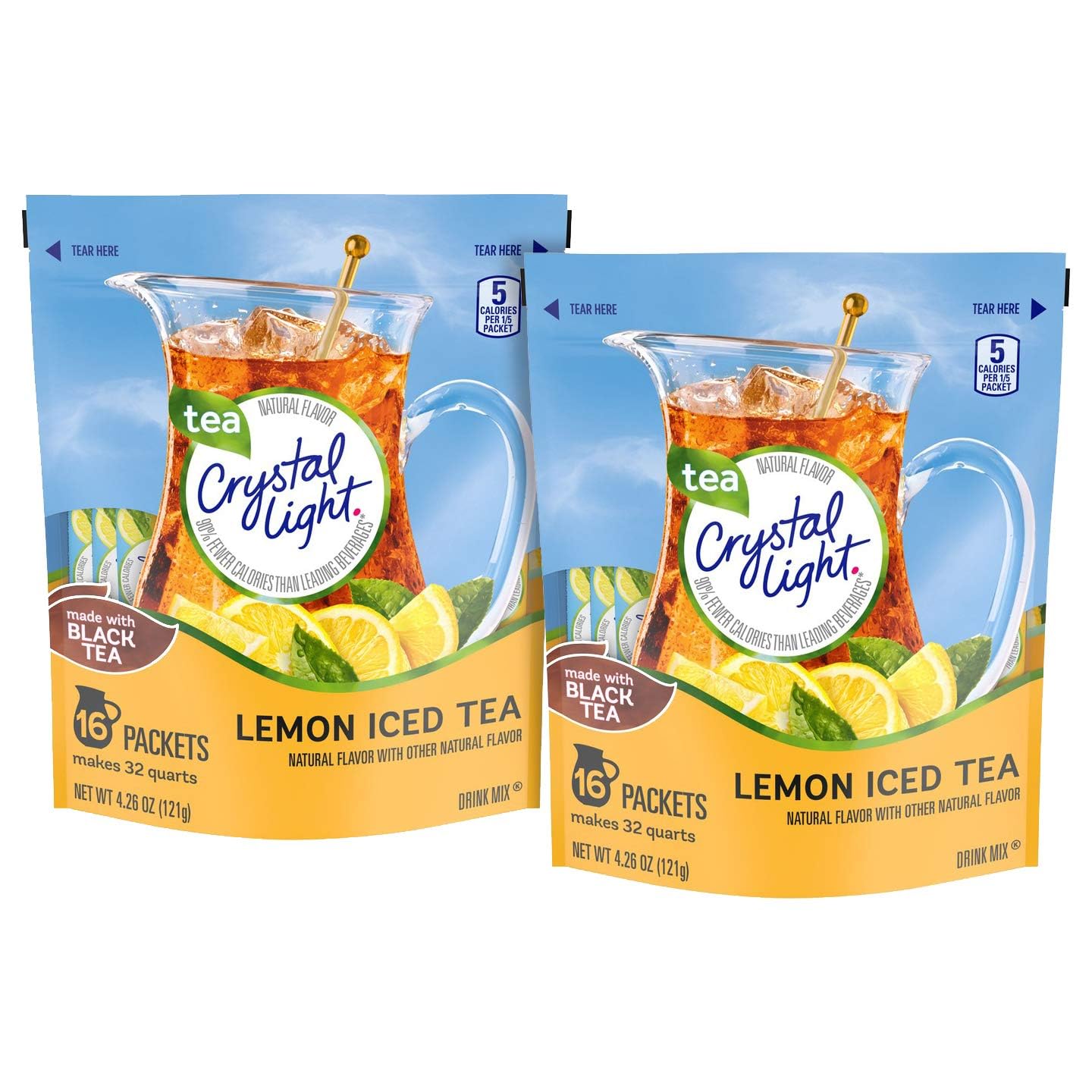 Crystal Light Iced Tea Drink Mix - Lemon - 4.26 oz - 16 ct - 2 pk