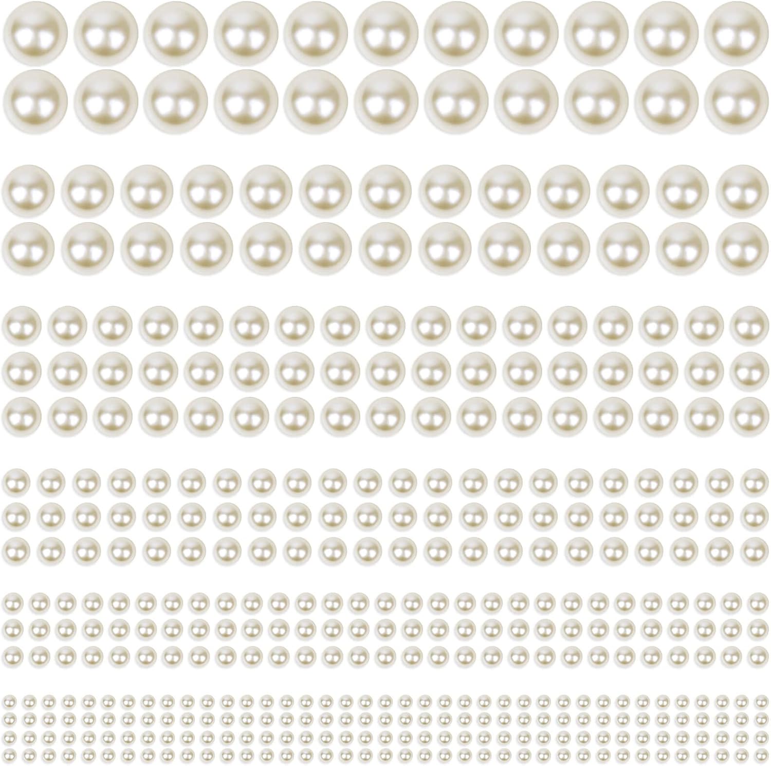 1980Pcs Self Adhesive Pearl Stickers, Shynek Pearls Sticker Gems for Hair, Face, Makeup, Eye, Nail, Crafts, Assorted Sizes