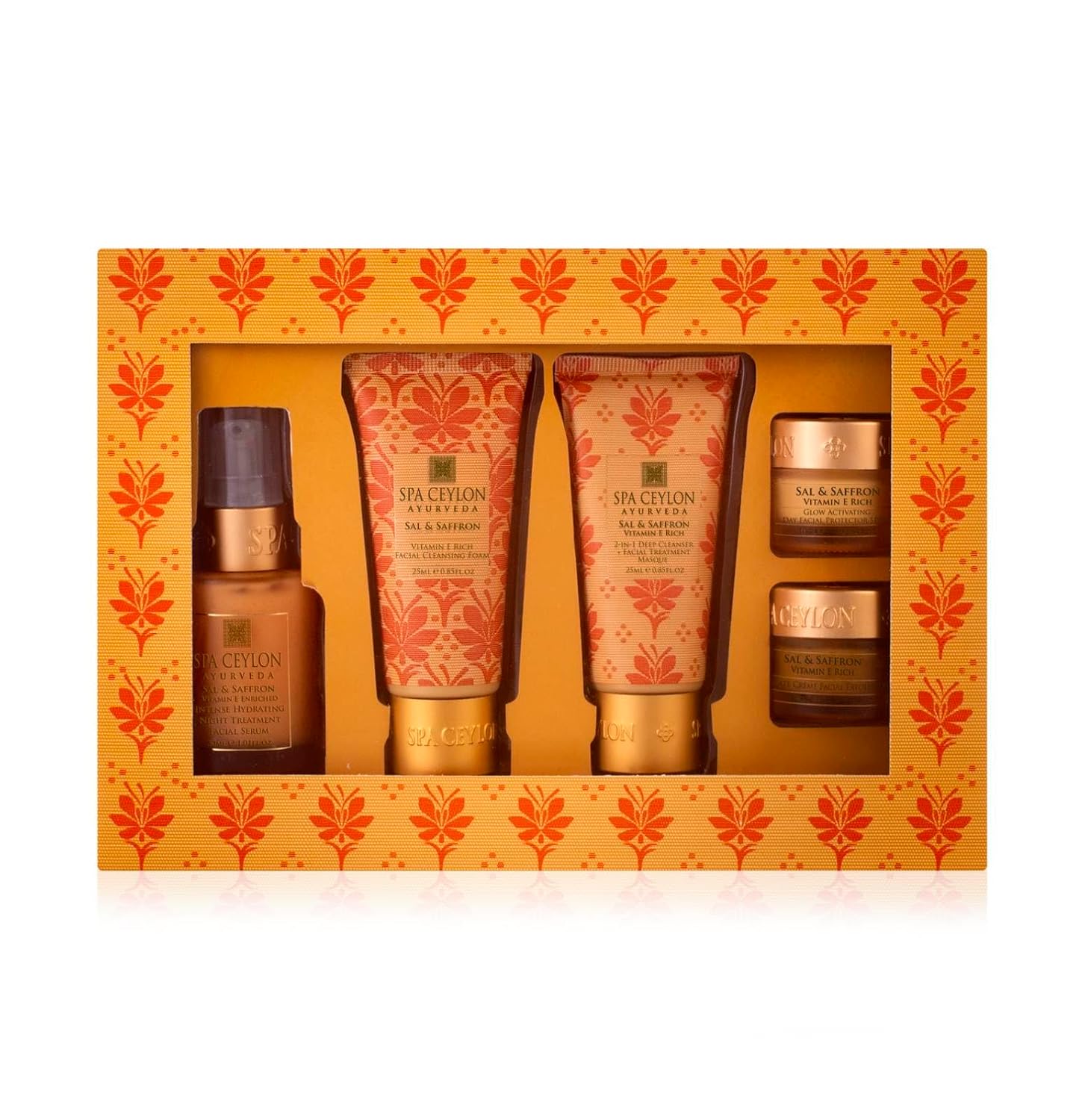 SPA CEYLON SAL & SAFFRON - VITAMIN E ENRICHED - SKIN CARE SET | Sal and Saffron | Vitamin E Enriched | Skin Care Set for a Complete Beauty Ritual | Body Care set