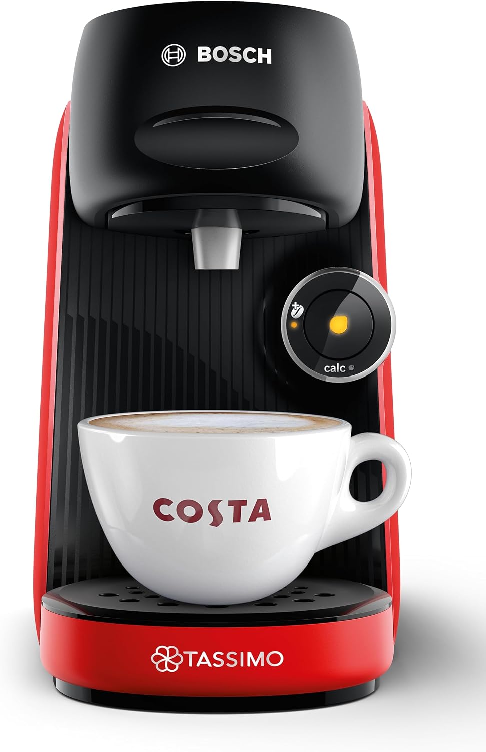 Tassimo by Bosch Finesse Friendly Pod Coffee Machine in Red TAS163EGB with INTELLIBREW and IntensityBoost, Compatible with 50 Different Beverages