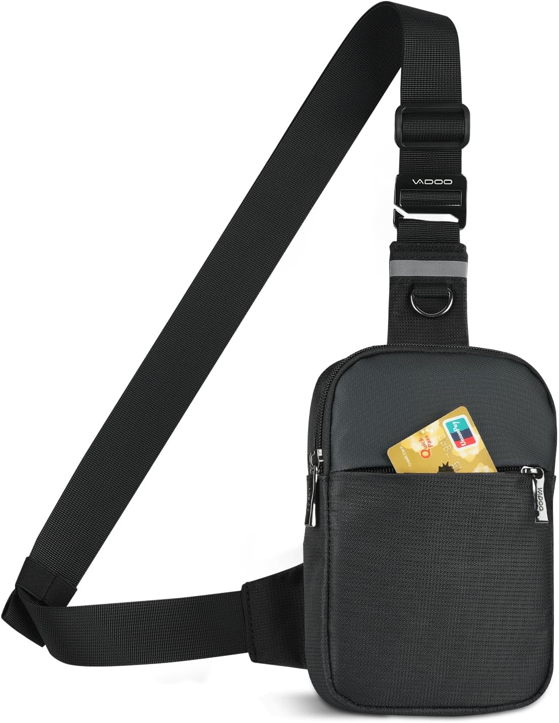 BROADREAM Small Sling Bag Cross Body Chest Shoulder Bag for Men Women - FRID Blocking Pocket and Adjustable Straps Crossbody Bag, Water Resistant Bum Bags for Runner Workout Hiking Cycling Travelling