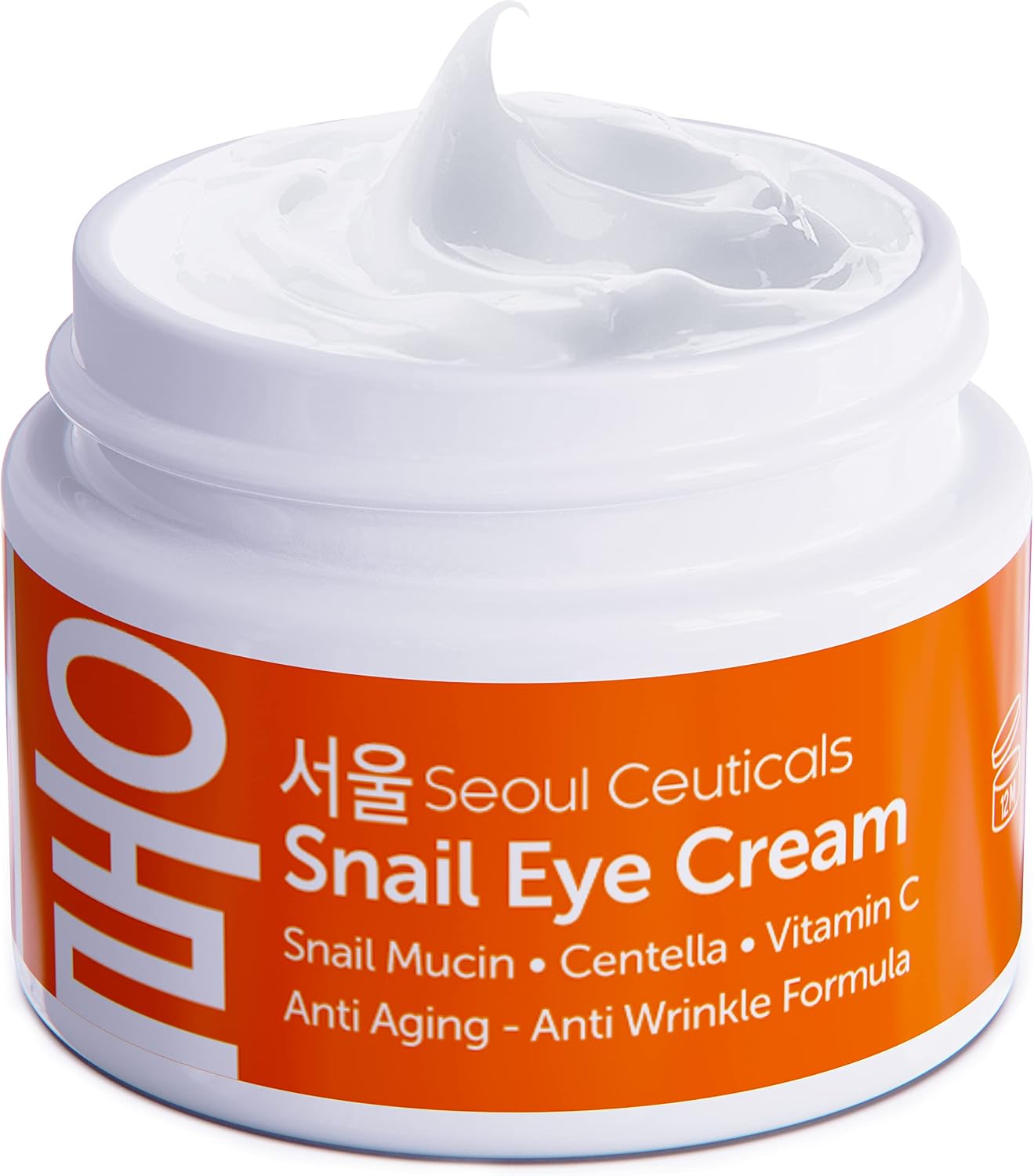 SeoulCeuticals Korean Snail Mucin Eye Cream - Anti-Ageing, Anti-Wrinkle, Under-Eye Treatment - 97.5% Snail Secretion Filtrate Daily Night Cream - Korean Skincare for Hydrating and Brightening, 0.5oz