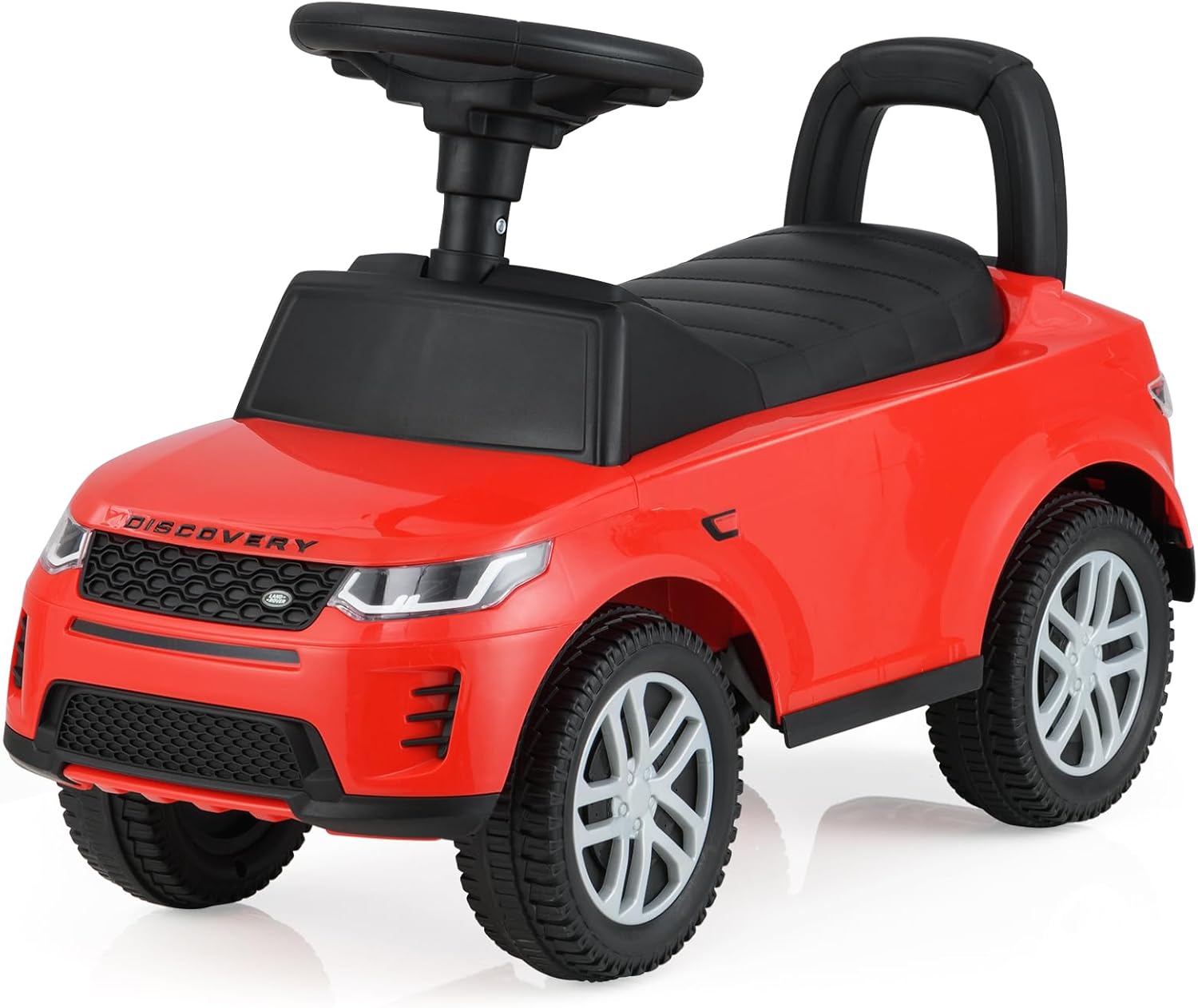 COSTWAY Ride on Car, Toddler Foot to Floor Sliding Walker with Horn, Engine Sounds, Under-Seat Storage, Land Rover Licensed Push Along Cars for 12-36 Months (Red)