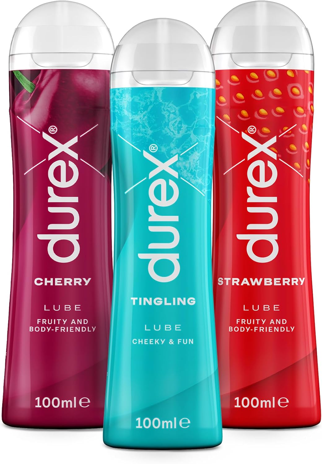 Durex - Lubricant - Cherry - Tingling - Strawberry (100ml), (Pack of 3)
