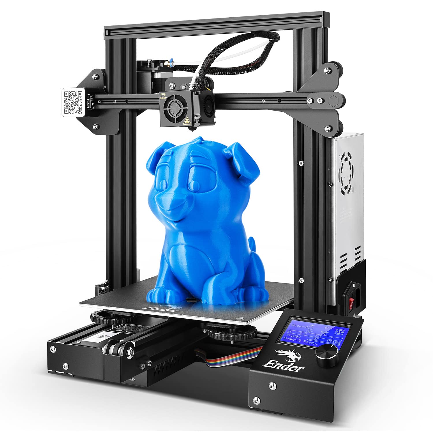 Official Creality 3D Printer Ender-3 FDM DIY Printers High-Precision Printing Stable Power Supply Rapid Heating Up Quality Extruder Resume Printing High-standard V-profile Printing Size: 220x220x250mm