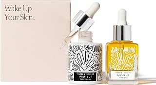 Naked & Thriving Limited Edition Day Set | Protect Antioxidant Day Serum (30 mL) + Prevent Anti-Aging Face Oil (35 mL) with Hyaluronic Acid, Moringa and Rosehip Oil | 65 mL/2.18 fl oz (Set of 2)