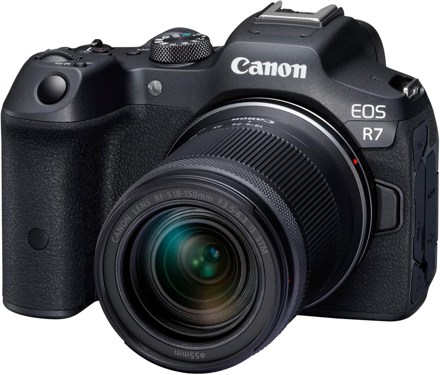 Canon Mirrorless Cameras EOS R7 + RF-S 18-150mm - w/o Mount Adapter GB - 32.5 MP Full-Frame CMOS Image Sensor - Dual Pixel CMOS AF II - In-Camera Compositing - LCD Touchscreen - UVC/UAC Compatible