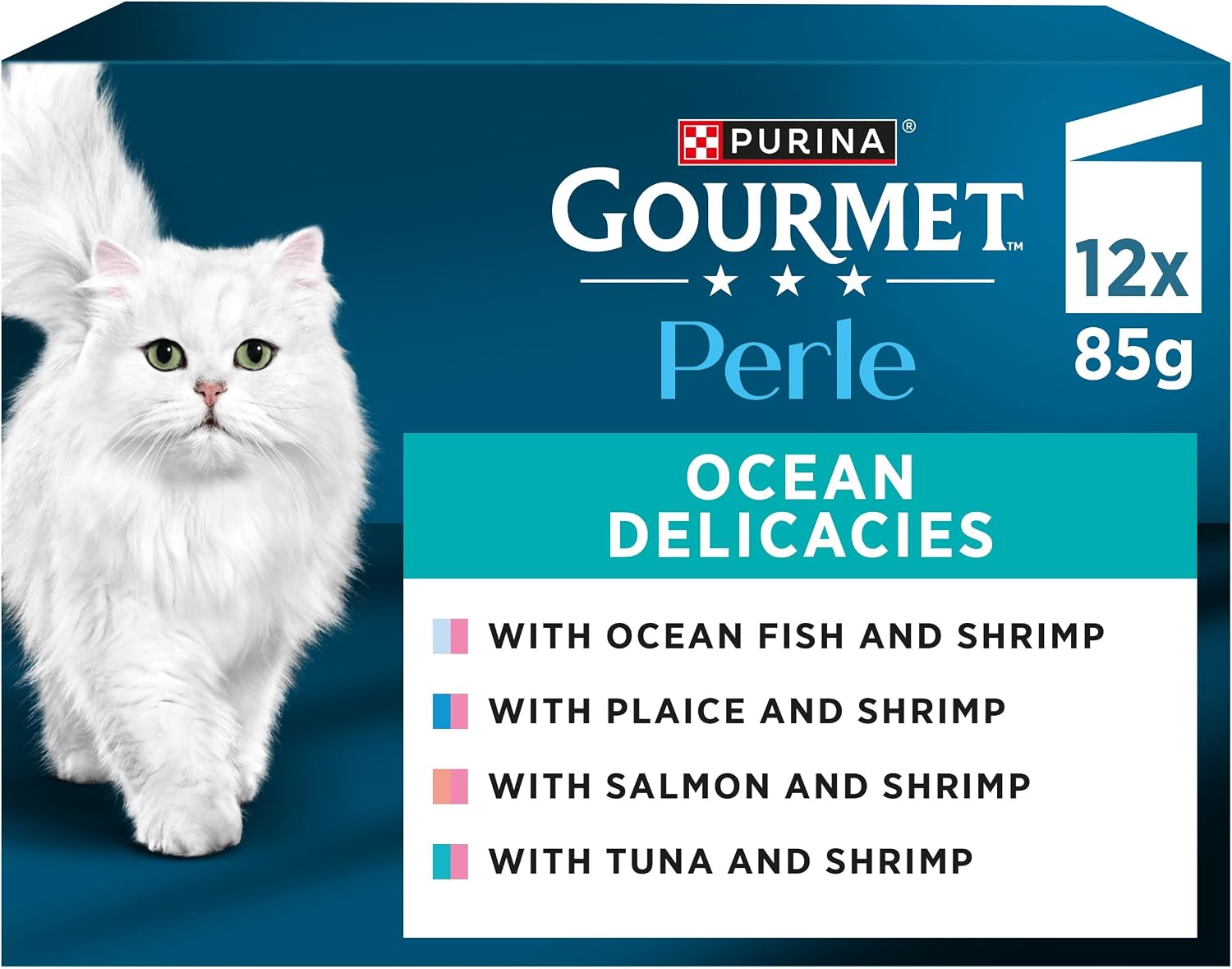 GOURMET Perle Ocean Delicacies in Gravy Wet Cat Food 12x85g (Pack of 4)