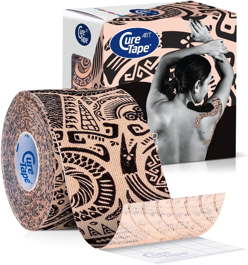 CureTape Art | Kinesiology Tape for Body Pain | Elastic Therapeutic | Waterproof Athletic | Long-Lasting Medical Kinesiotape