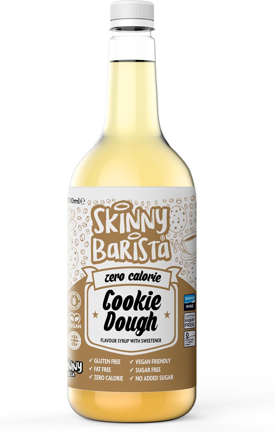Skinny Food Co Cookie Dough Syrup Zero Calorie 1L - Sugar Free Coffee Syrup