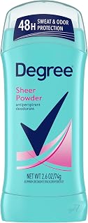 Degree Original Antiperspirant Deodorant Sheer Powder Pack of 6 48-Hour Sweat & Odor Protection Antiperspirant for Women 2.6 oz