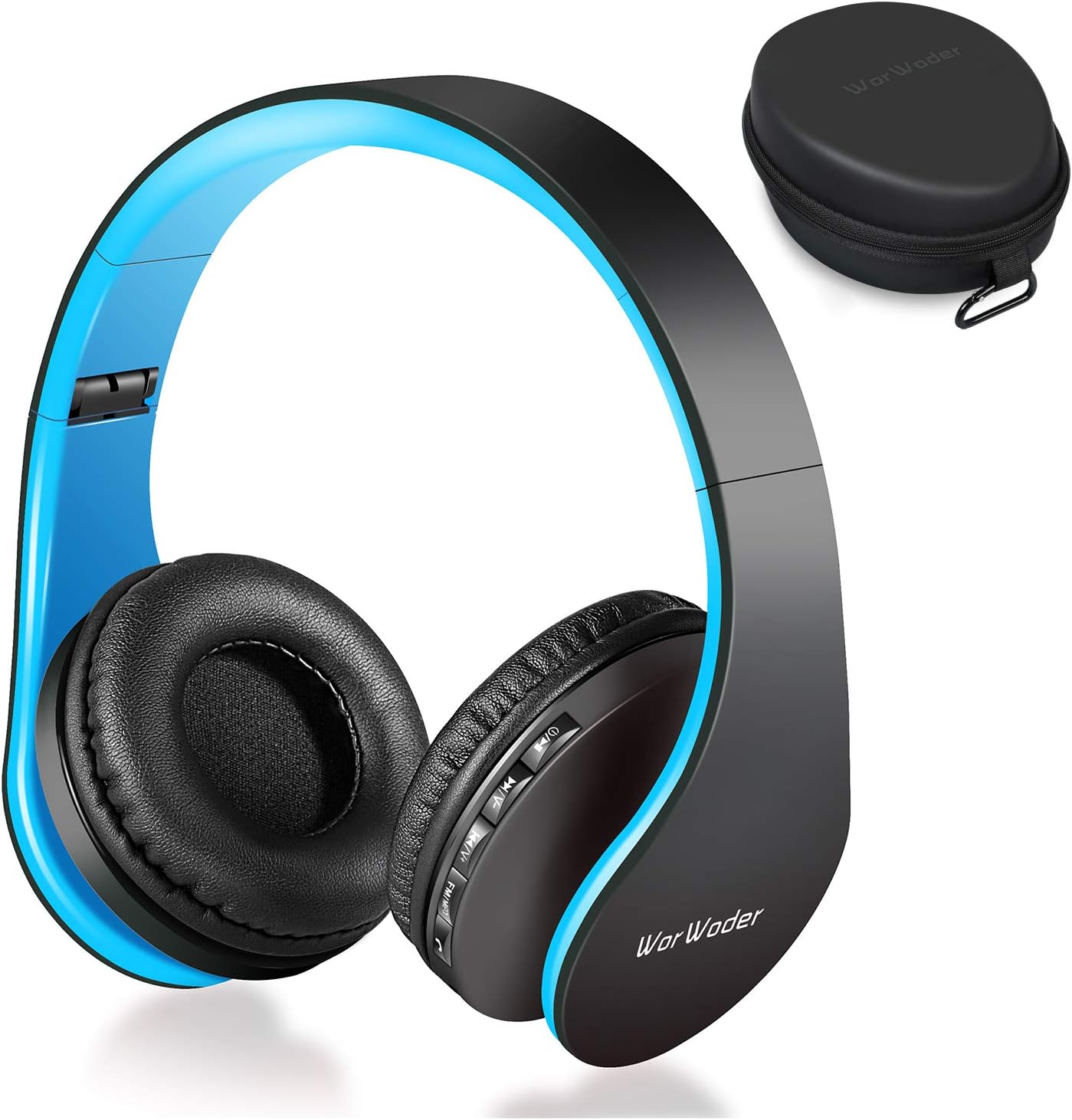 Bluetooth Headphones Over-Ear, Foldable Wireless and Wired Stereo Headset Micro SD/TF, FM for Cell Phone, PC, Soft Earmuffs & Light Weight for Prolonged Wearing Travel Office Home