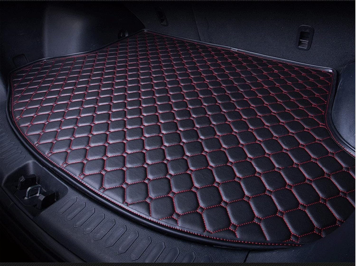 Car Leather Boot Liner Mats for Hyundai Tucson Hybrid N Line 2023 2024 2025, Anti-Slip Waterproof Auto Rear Trunk Carpet Protector Pad Trunk Accessories