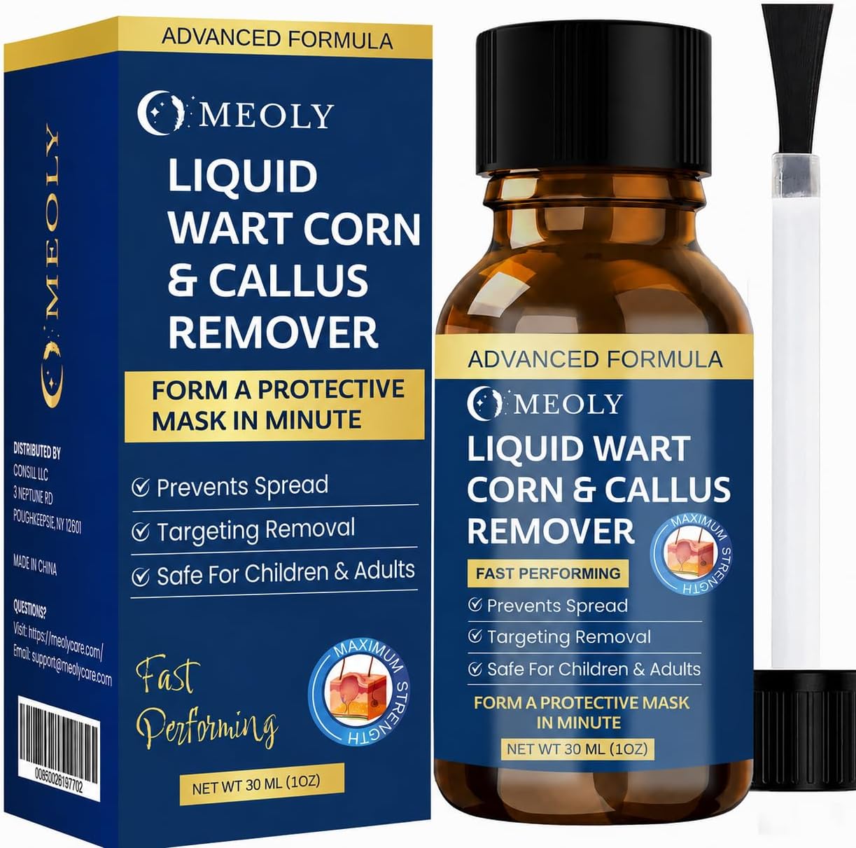 MEOLY Fast-Acting Wart Remover: Salicylic Acid Wart Remover for Plantar Wart, Corn Fast-Acting for Men and Women 30 ML