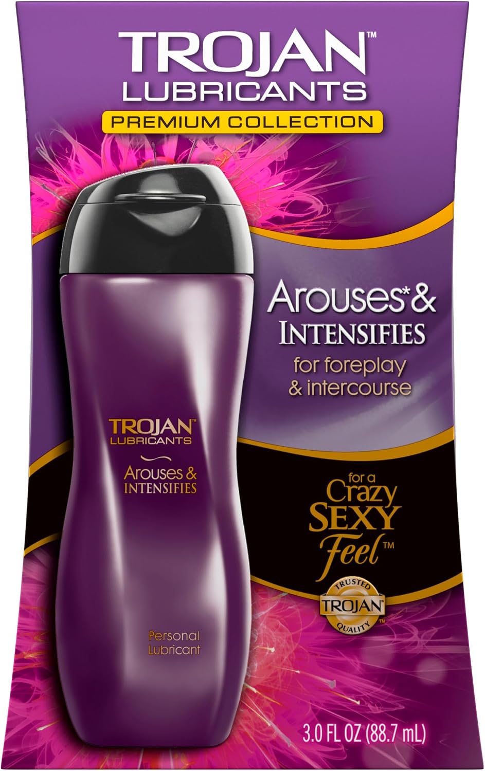 TROJAN Lubricants Arouses and Intensifies, Personal Lubricant, Silicone Personal Lube, 3 fl oz