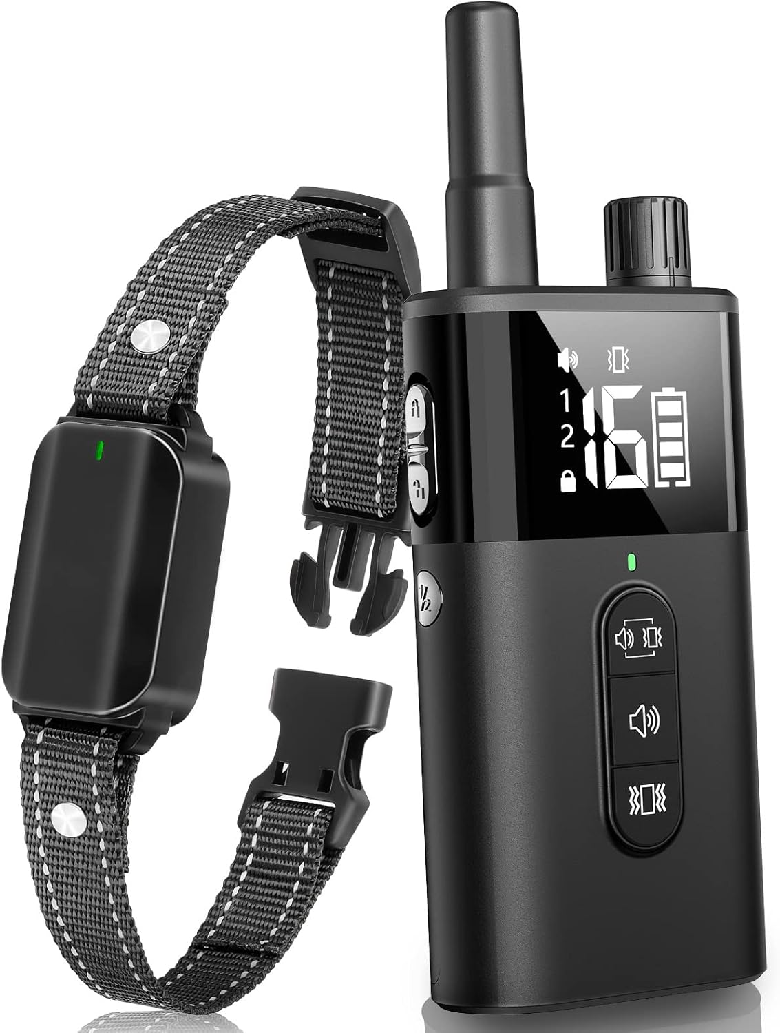 Anti Barking Collar with Remote 1600Ft, Dog Training Bark Collar for Small Medium Large Dogs(10-120 lbs) with Vibration&Sound&Safety Lock, Stop Dog Barking Rechargeable&Waterproof Humane