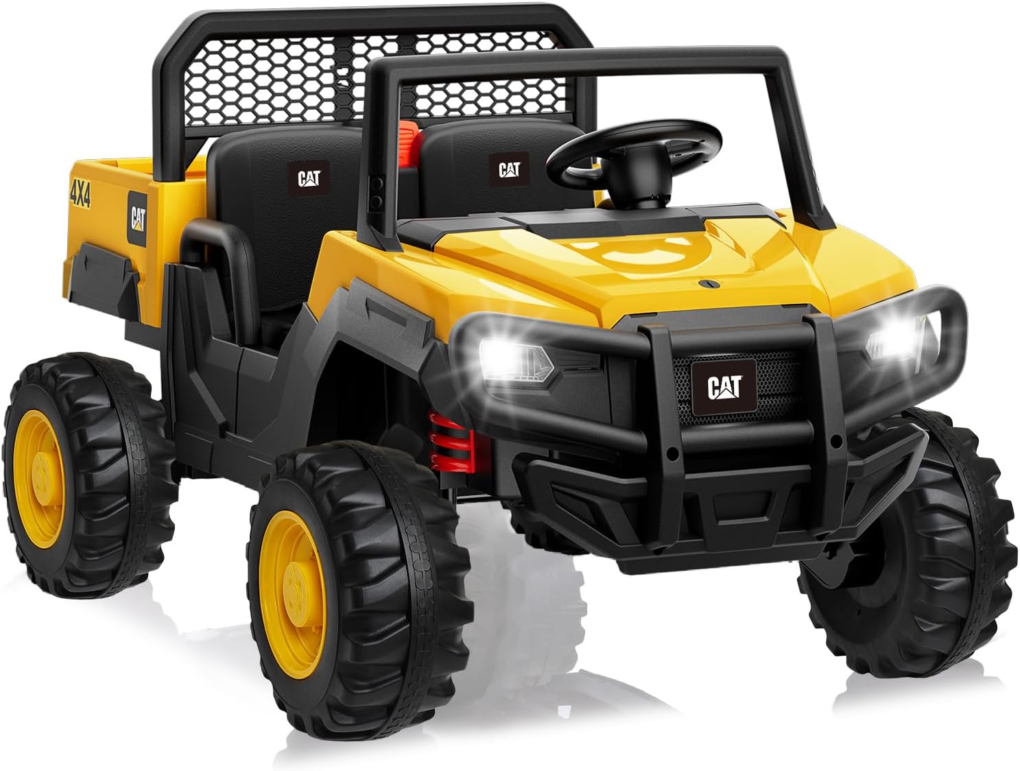 ANPABO 24V Ride On Dump Truck, 4X100W Powerful Motors, Up to 5Mph, Parent Remote Control, Dump Bed and Shovel, Electric Construction Vehicle for Kids 3-6, Yellow