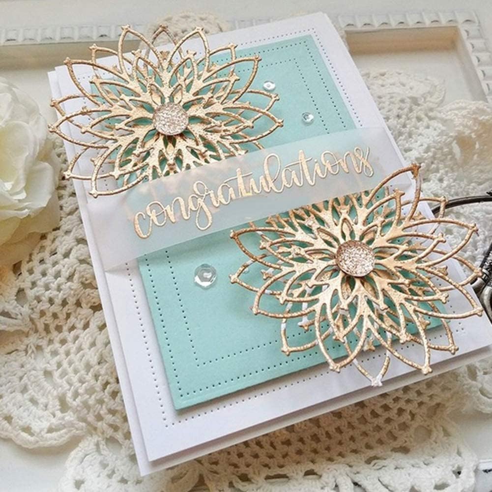 2Pcs Flower Cutting Dies for Card Making，Flower Daisy Cutting Dies Cut Stencils for DIY Scrapbooking Photo Album Decorative Embossing Paper Dies for Card Making Templated