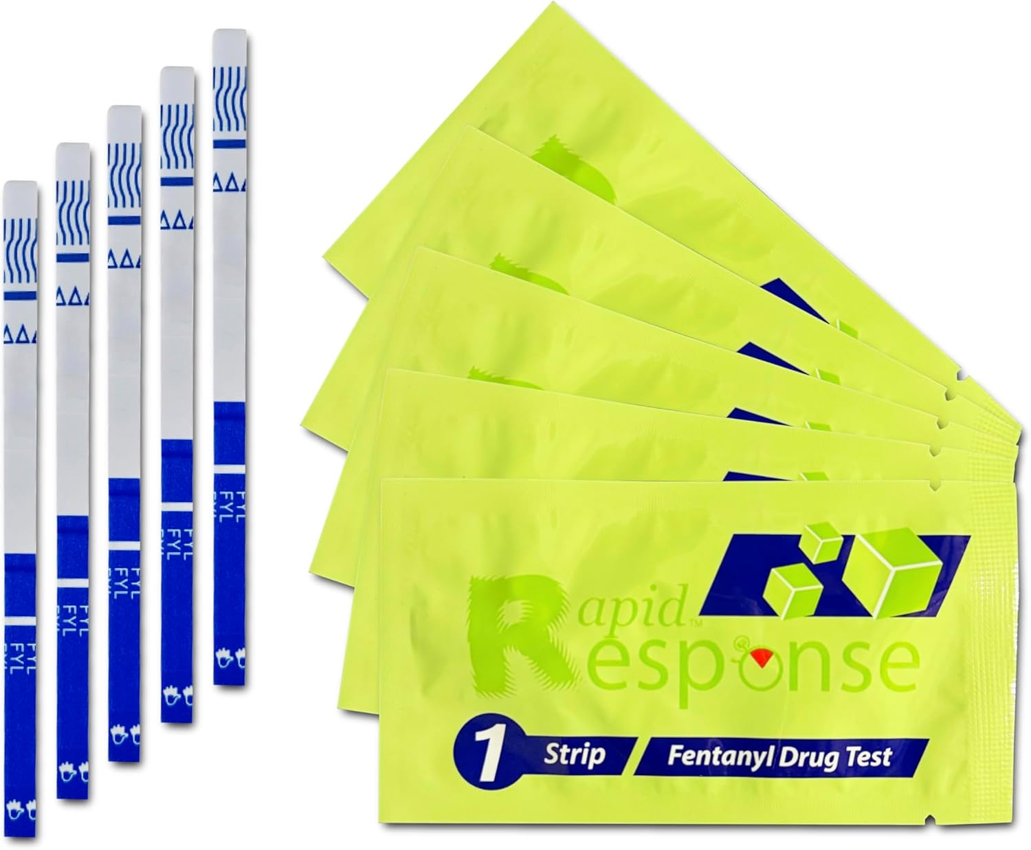 Rapid Response Fentanyl Test Strips – Harm Reduction & Overdose Prevention – Tests for Fentanyl and Analogues – Accurate, Quick Results – 5 Pack (Individually Packaged)