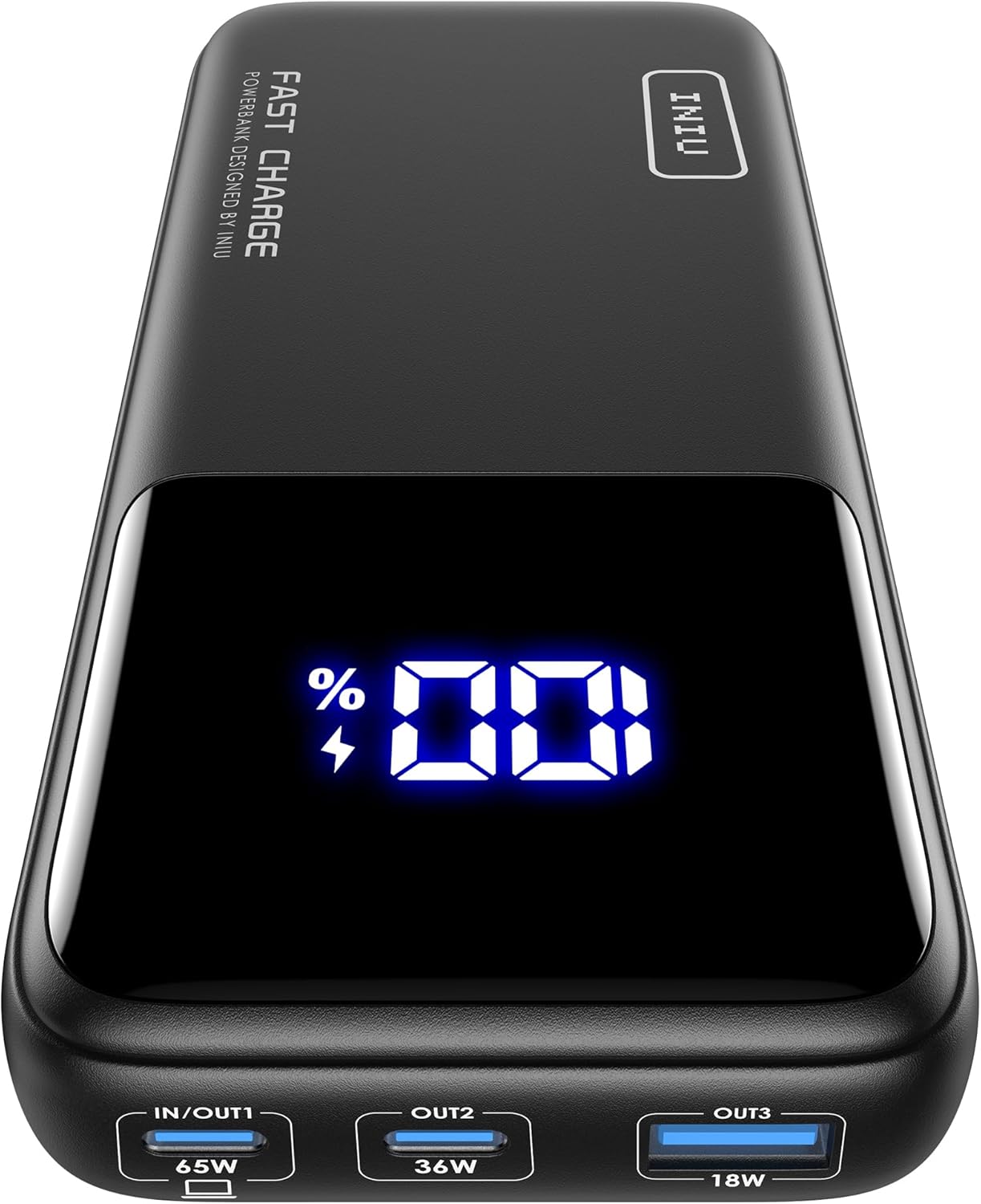 INIU 65W 20000mAh Portable Charger for Laptop & Phone, Power Bank with PD QC Fast Charging (USB-C in/Out) - High Capacity Electronics Battery Pack for iPad, Samsung, Travel, Camping, Hiking
