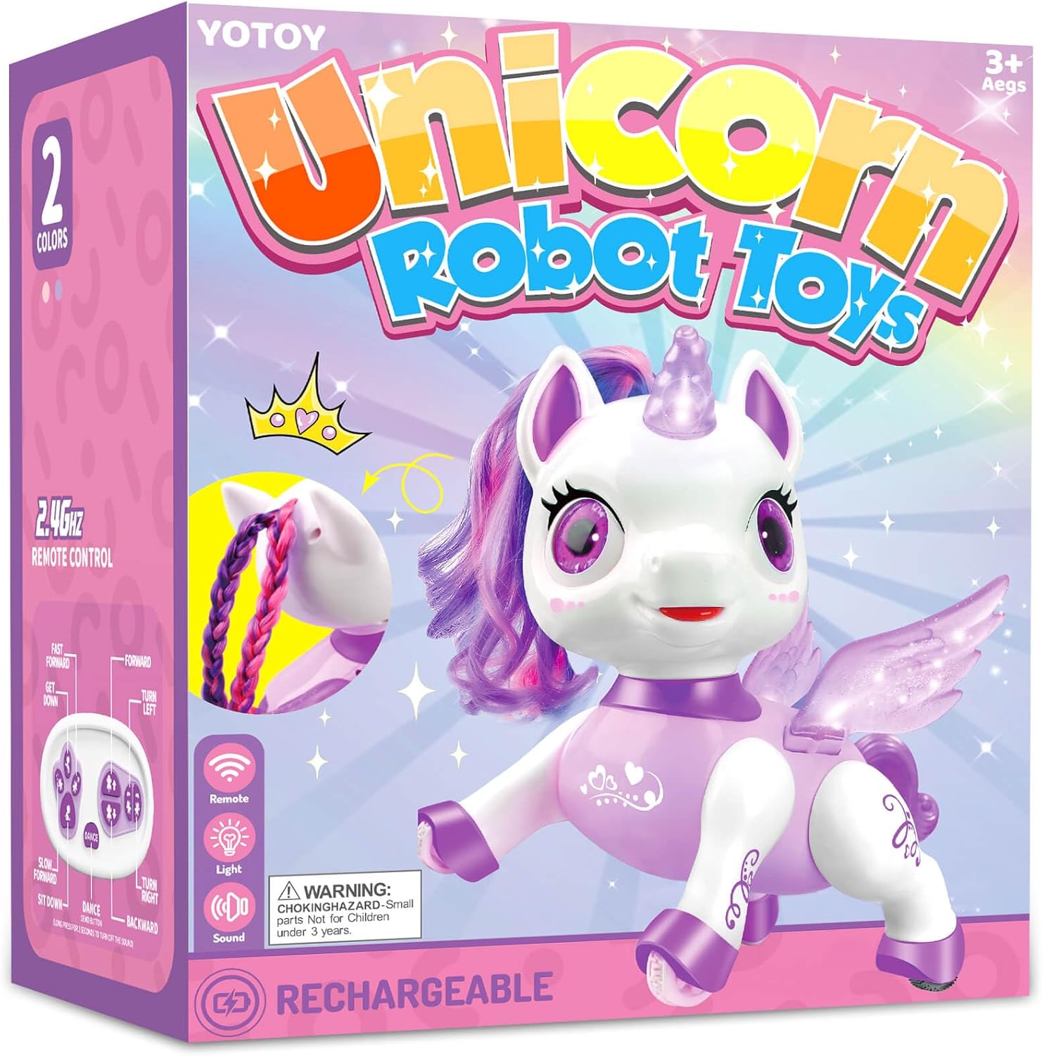 YOTOY Toys for 3-8 Year Old Girls Kids: Remote Control Unicorn Robot Gifts for Age 3 4 5 6 7 8 Years Old Boy Birthday Presents Unicorn Toy for Girls Alive Robot Pets STEM Toys RC Robo