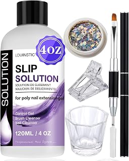 LOUINSTIC Polygel Slip Solution Liquid - 120ml Poly Nail Gel Slip Solutions Anti-stick Slip Solution for Polygels Nail colors