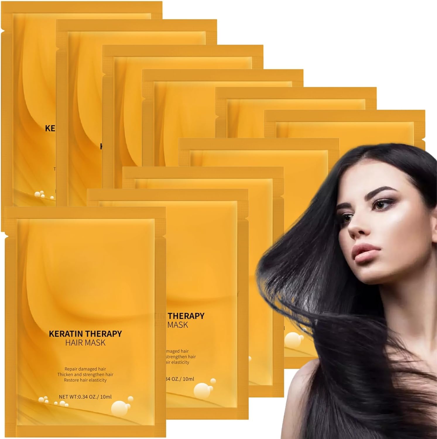 10PCS Keratin Hair Mask Deep Conditioner,Collagen Hair Treatment,Collagen Hair Mask,Keratin Hair Treatment Mask,Deep Repair Conditioner Hair Masks,Keratin Care Hair Mask,Keratin Mask,Hair Oil Mask