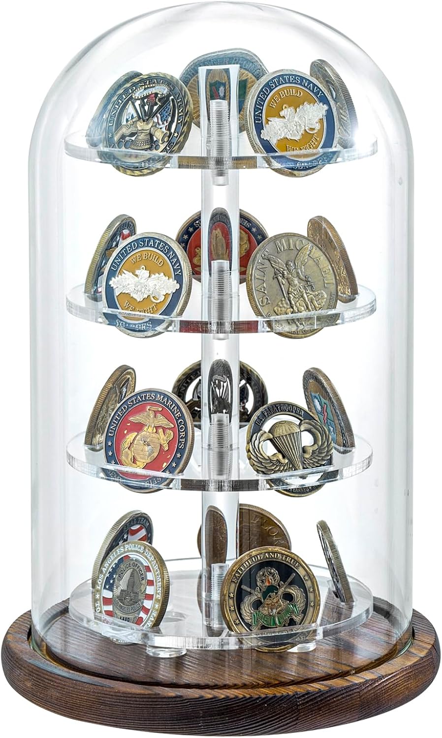 MyGift Challenge Coin Display Dome, Acrylic Military Coin Holder