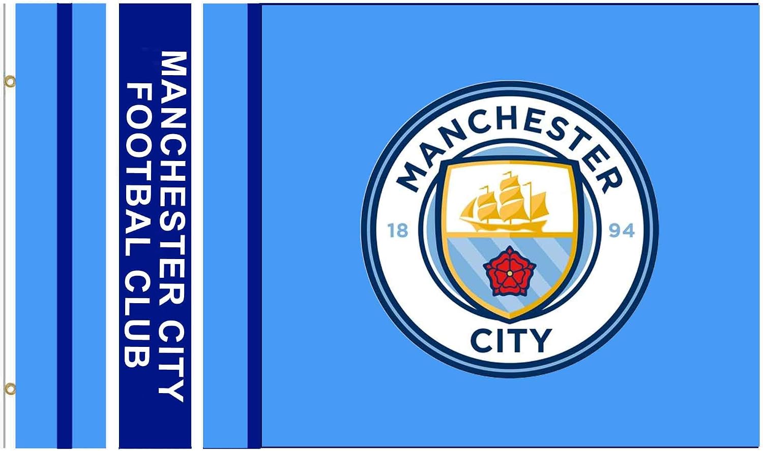 Giant Manchester City Crest Premier League Flag (5ft x 3ft & 100% Polyester)