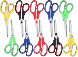 Scissors, BURVAGY 8" Scissors,Ultra Sharp Multipurpose Blade Shears,Comfort-Grip Handles, Sturdy Sharp Scissors for Office Home School Sewing Fabric DIY Craft Supplies,10-Pack