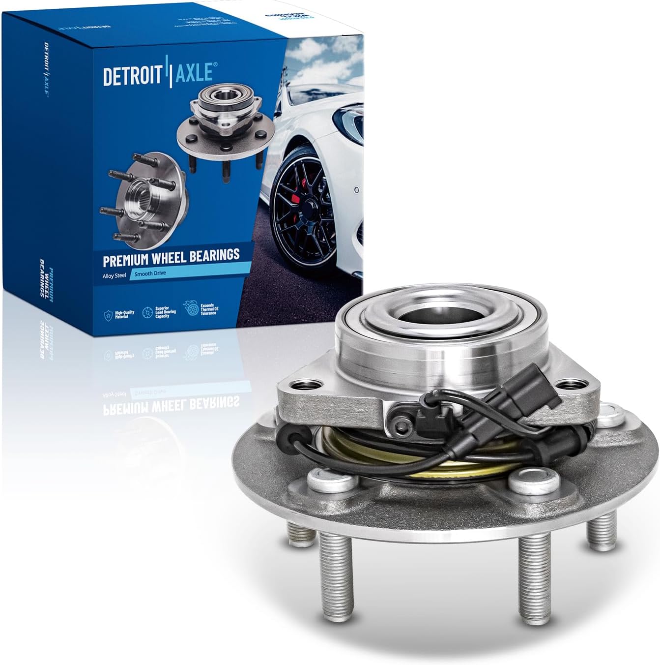 Detroit Axle - New Front Driver or Passenger Wheel Hub and Bearing Assembly for Dodge Ram 1500