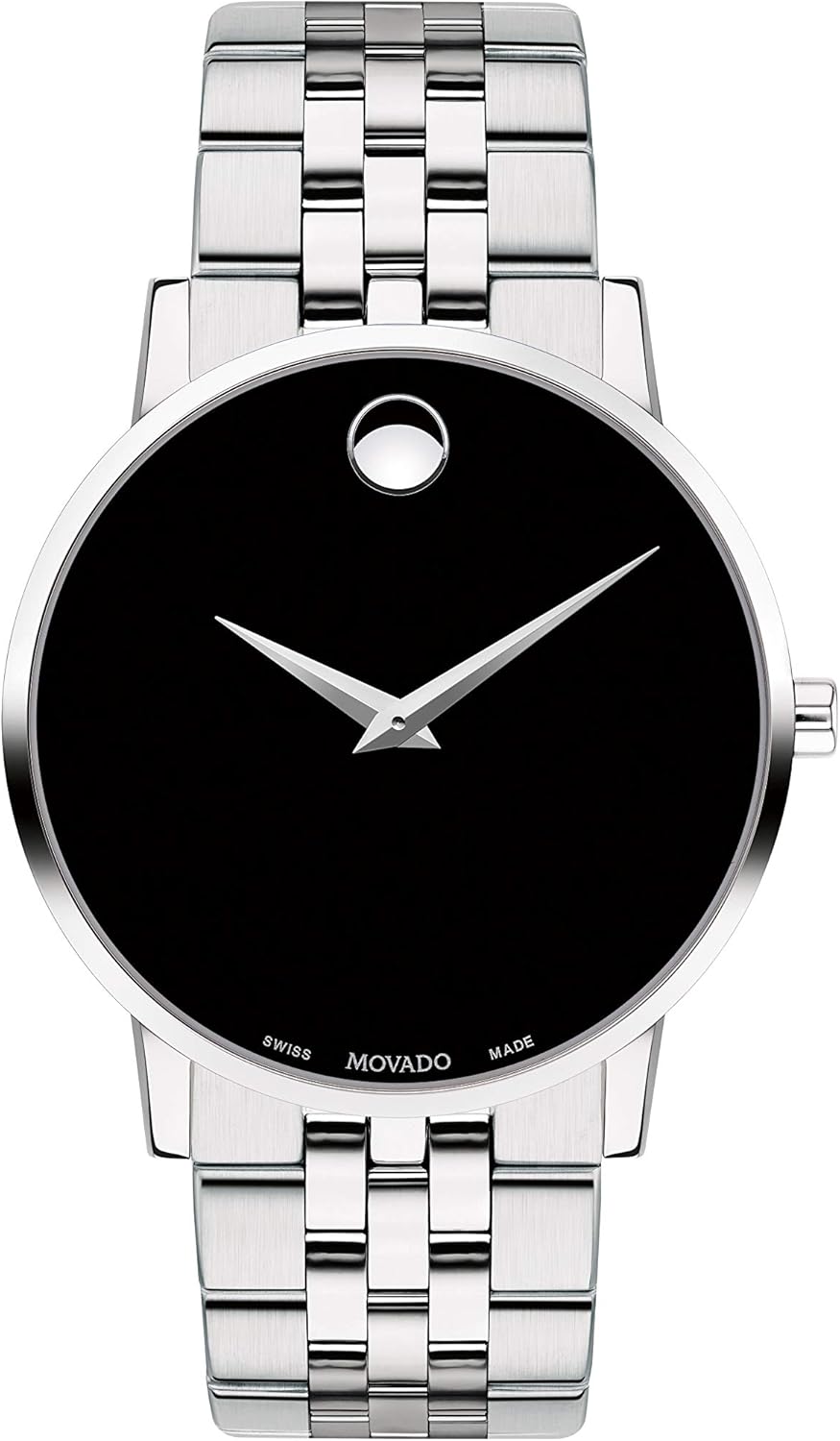 Movado Museum Classic Men's Swiss Quartz Watch - Stainless Steel, Link Bracelet - Water Resistance 3ATM/30 Meters - Classic Luxury Timepiece - Gift for Him - 40mm