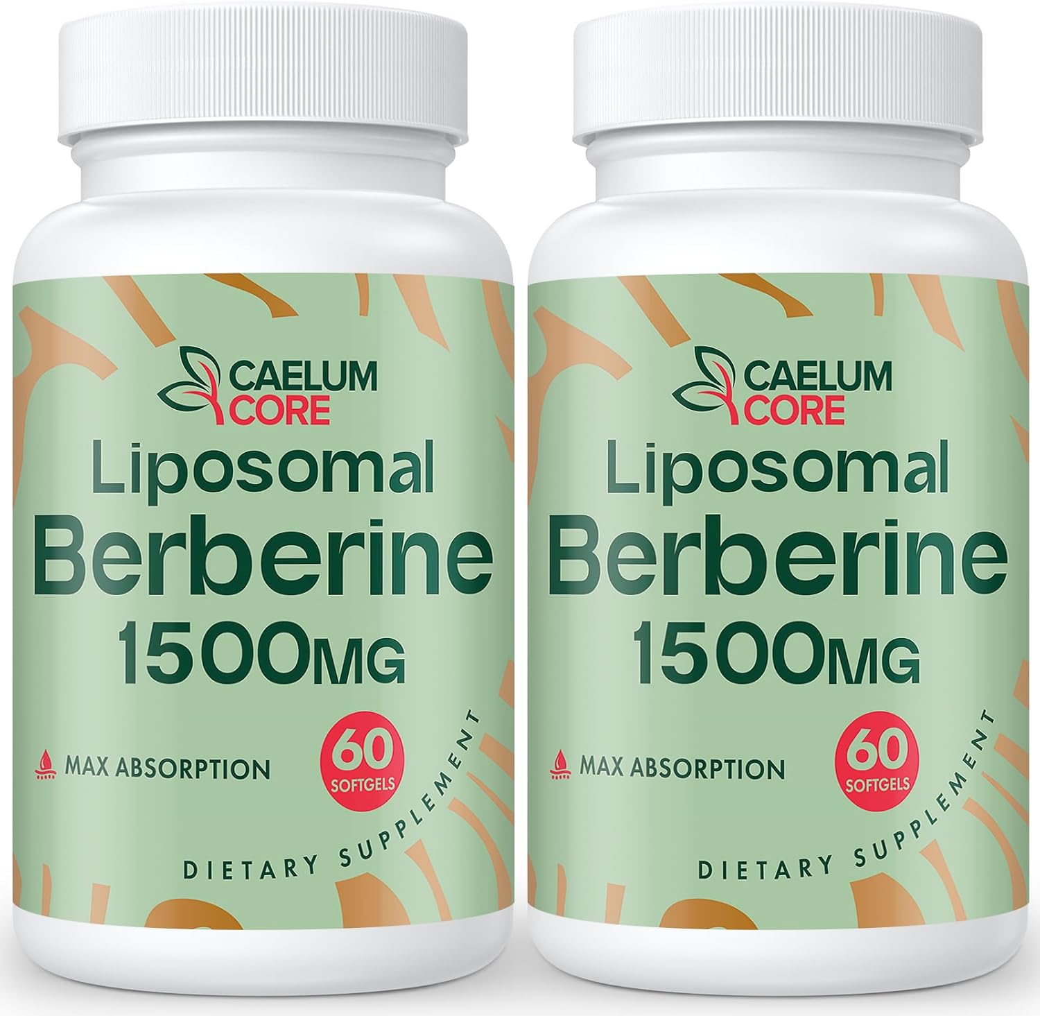 Liposomal Berberine HCL - Berberine 1500mg Activates AMPK & GLP-1, High Bioavailability Berberines Supplement for Women and Men, Berberine Plus Overall Health Support (2 Pack)