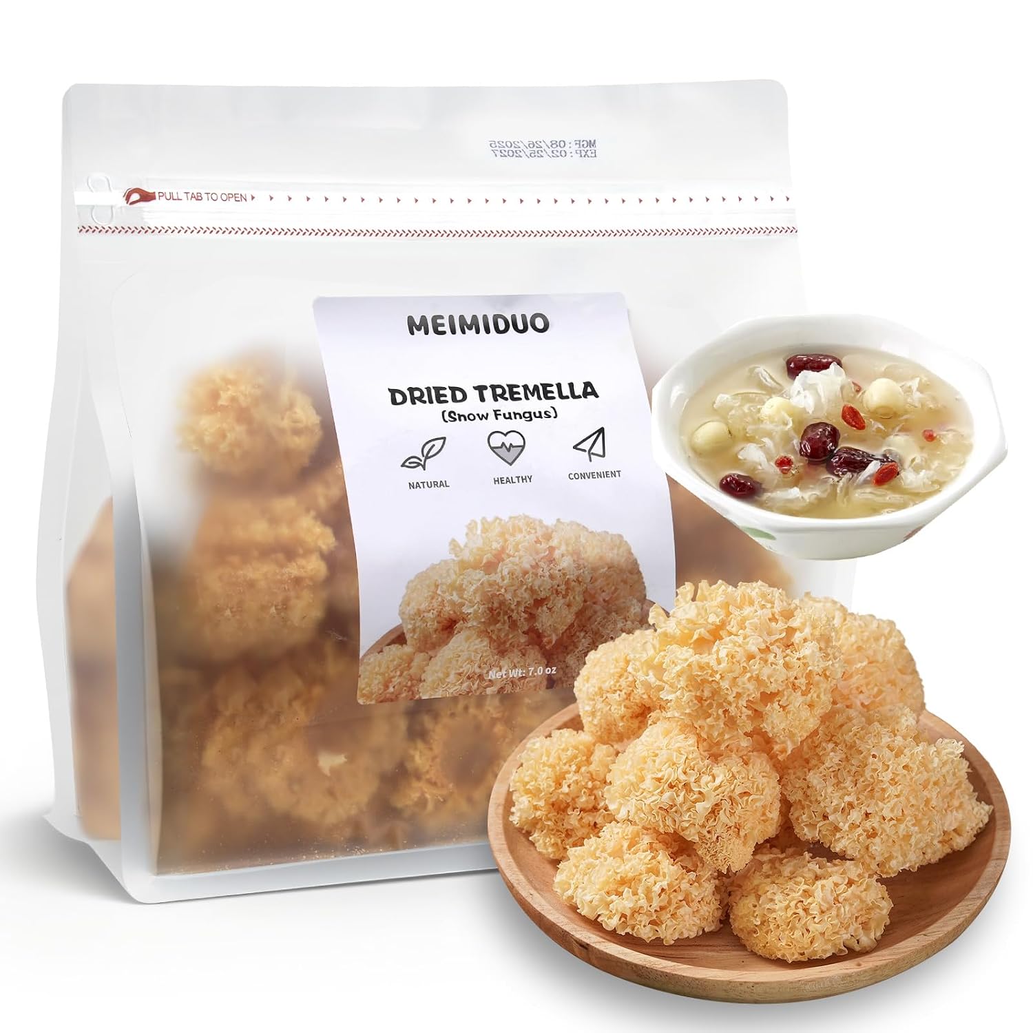 MEIMIDUO 7oz Premium Dried Snow Fungus Tremella