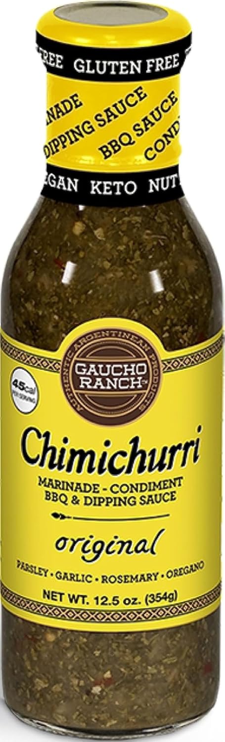 Gaucho Ranch Chimichurri Sauce Original Flavor | Chimichurri Seasoning Mix of Parsley, Garlic and Rosemary with Hints of Oregano | Adobo Sauce Gluten Free, Keto, Vegan | Ideal for Meat - 12.5oz
