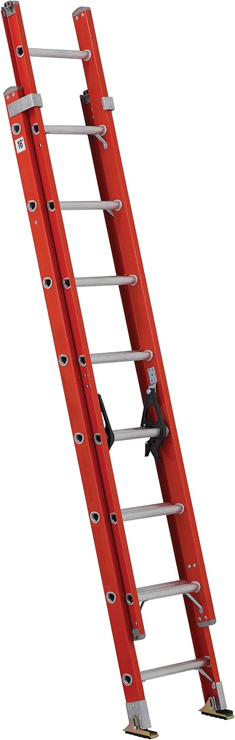Louisville 16 ft Fiberglass Extension Ladder, FE3216, Type IA, 300 lbs