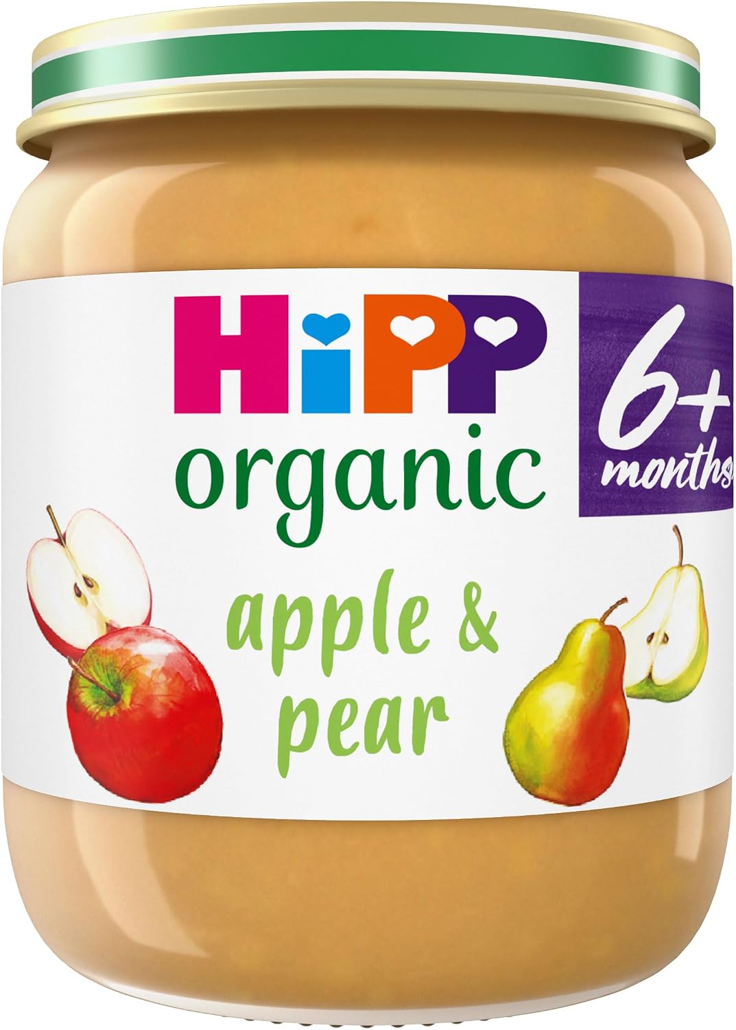 HiPP Organic Apple & Pear Baby Food Jar 6+ Months 125g (Pack of 6)