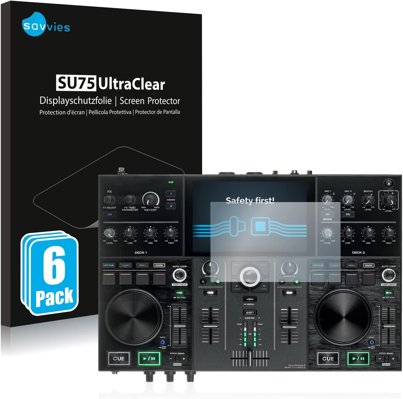 Screen Protector Compatible with Denon DJ Prime Go Protection Film Clear 6-Pack