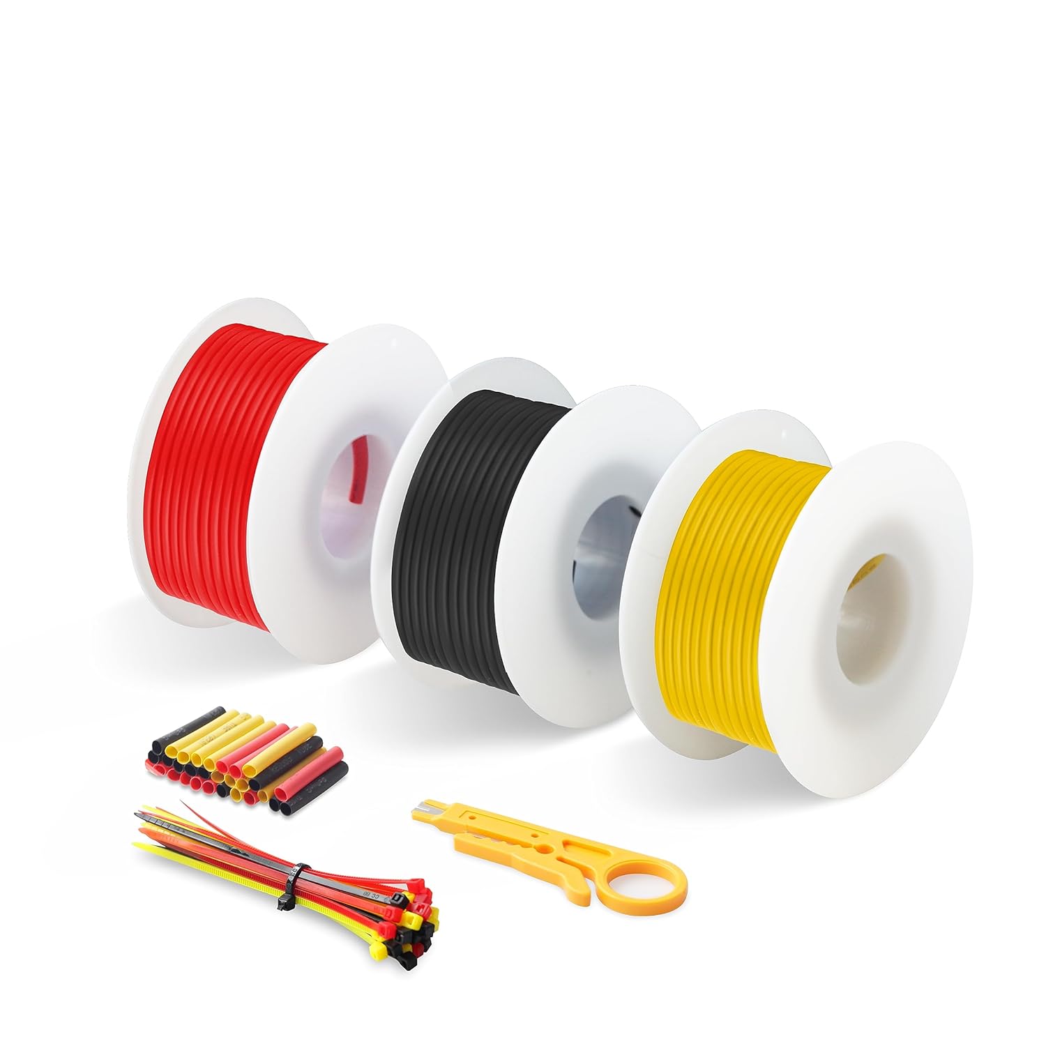 Electrical Wire,Silicone Electrical wire- HuLuWa 0.3mm² 22 AWG Flexible Silicone Wire(3 Color 5 Meters/16.4ft Each) Tinned Copper Wire Stranded Wire, Hook up Wire Kit,for DIY