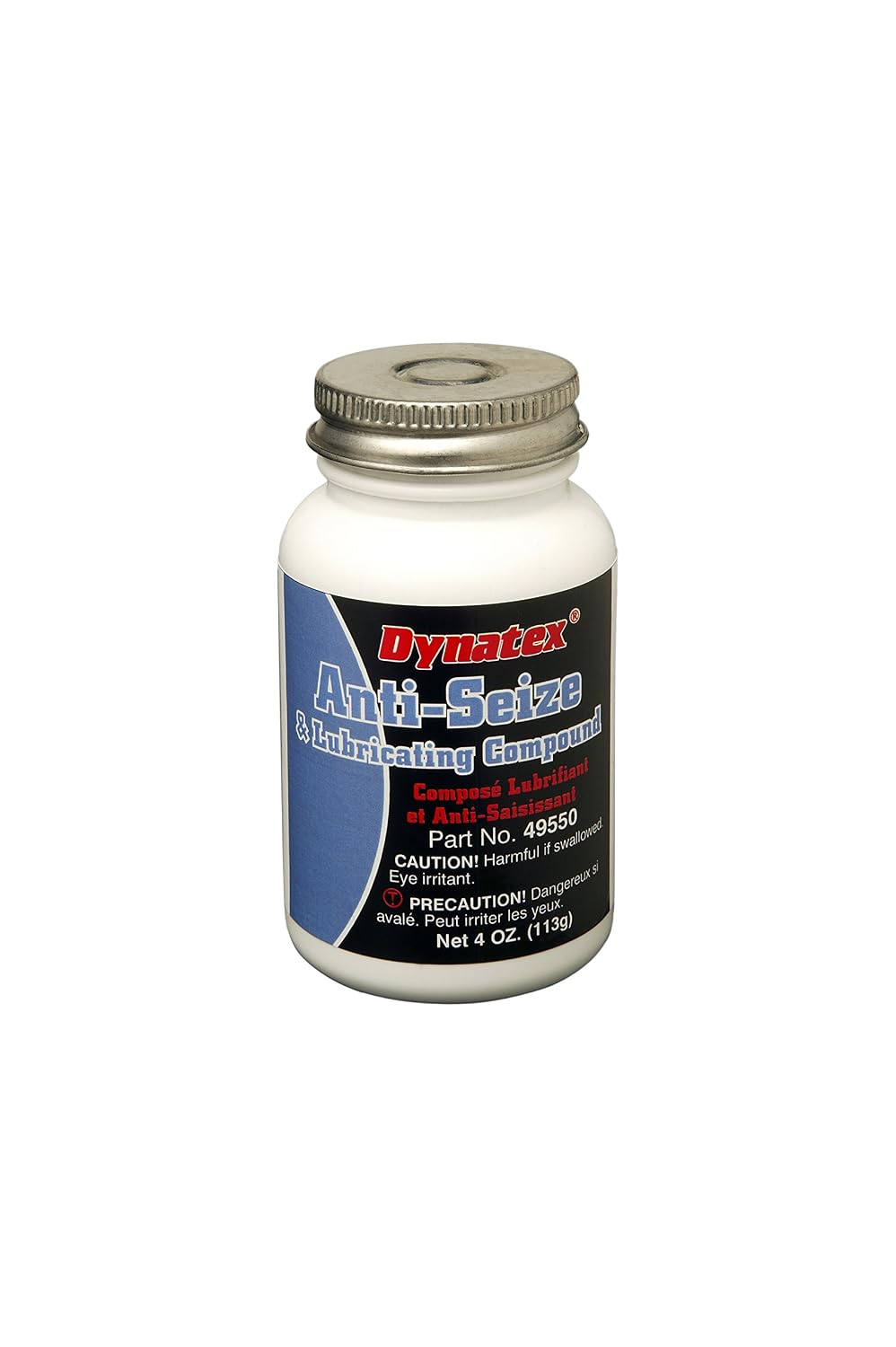 49550 Industrial Aluminum Anti-Seize and Lubricating Compound Paste, 4 oz Brush Top Bottle, -60 to 2000 Degree F, Silver Grey
