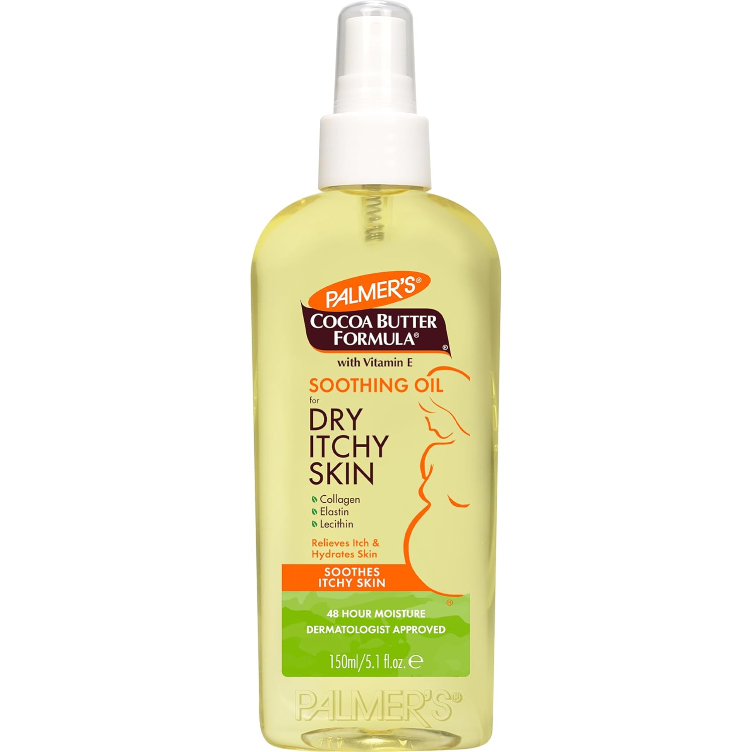 Palmer's Cocoa Butter Formula Soothing Oil with Vitamin E, Dry, Itchy Skin Relief, Pregnancy-Safe Anti-Itch Body Oil, 5.1 Ounces