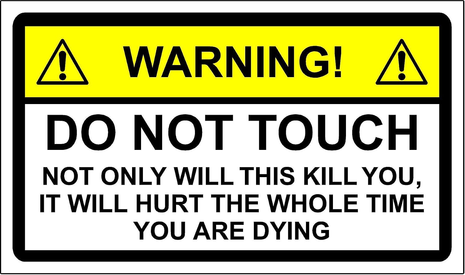 Funny Warning Sticker Danger DO NOT Touch Electricity Tool Box Chest Motorcycle 150mm x 100mm