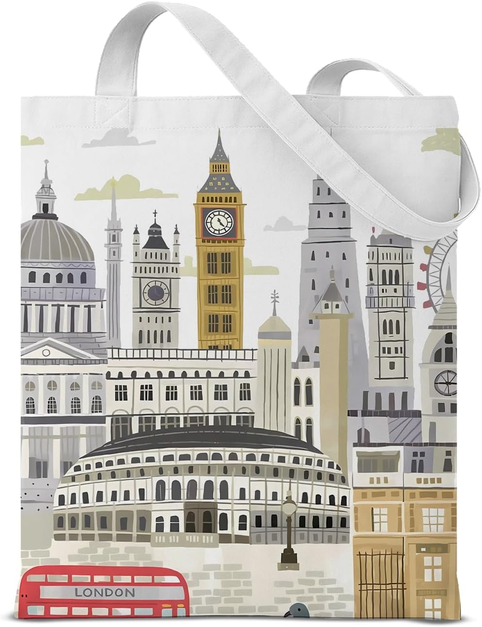 World Travel Gift Canvas Tote Bag for Women Travellers Aesthetic Reusable Grocery Shoulder Bag for Travel Shopping