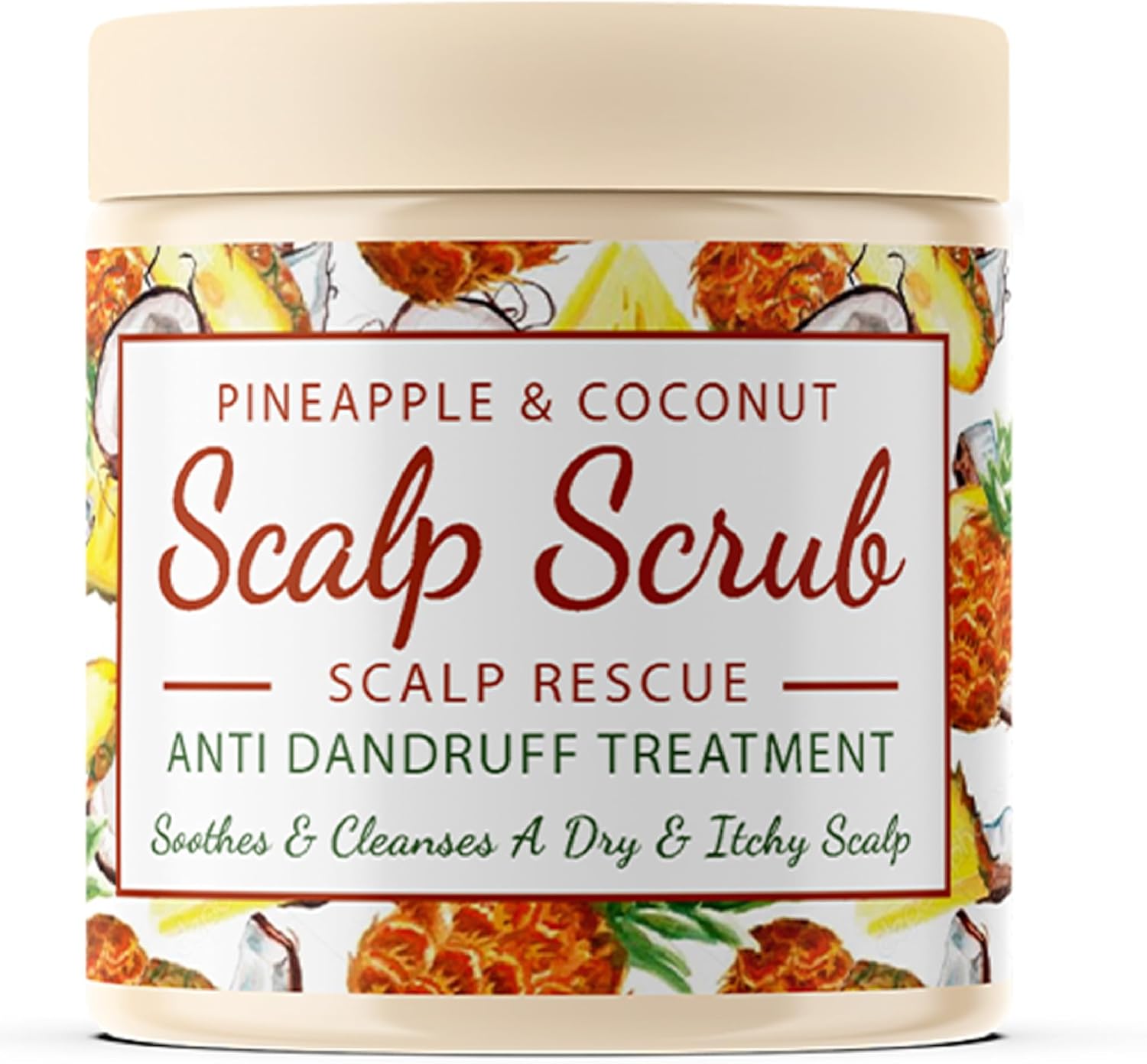 CalmGrace Exfoliating Scalp Scrub | Coconut & Pineapple Hair Scrub Scent | Natural Hair Care | Hair Scalp Exfoliator for Dandruff Prone Oily Hair & Dry, Itchy Scalp – 200g