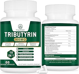 Tributyrin Supplement - Butyrate Precursor for Gut Barrier Support, Leaky Gut Support, Digestion 60 Count
