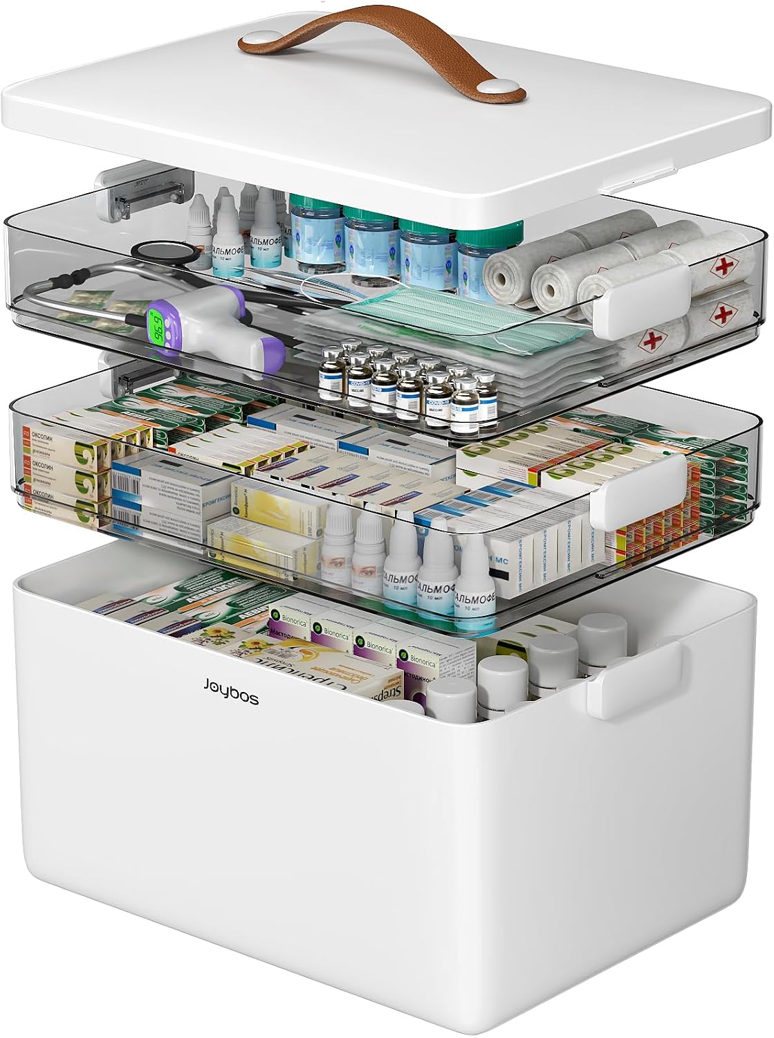 CTIME 3-Tier Medicine Organizer - Portable Medicine Cabinet with Handle