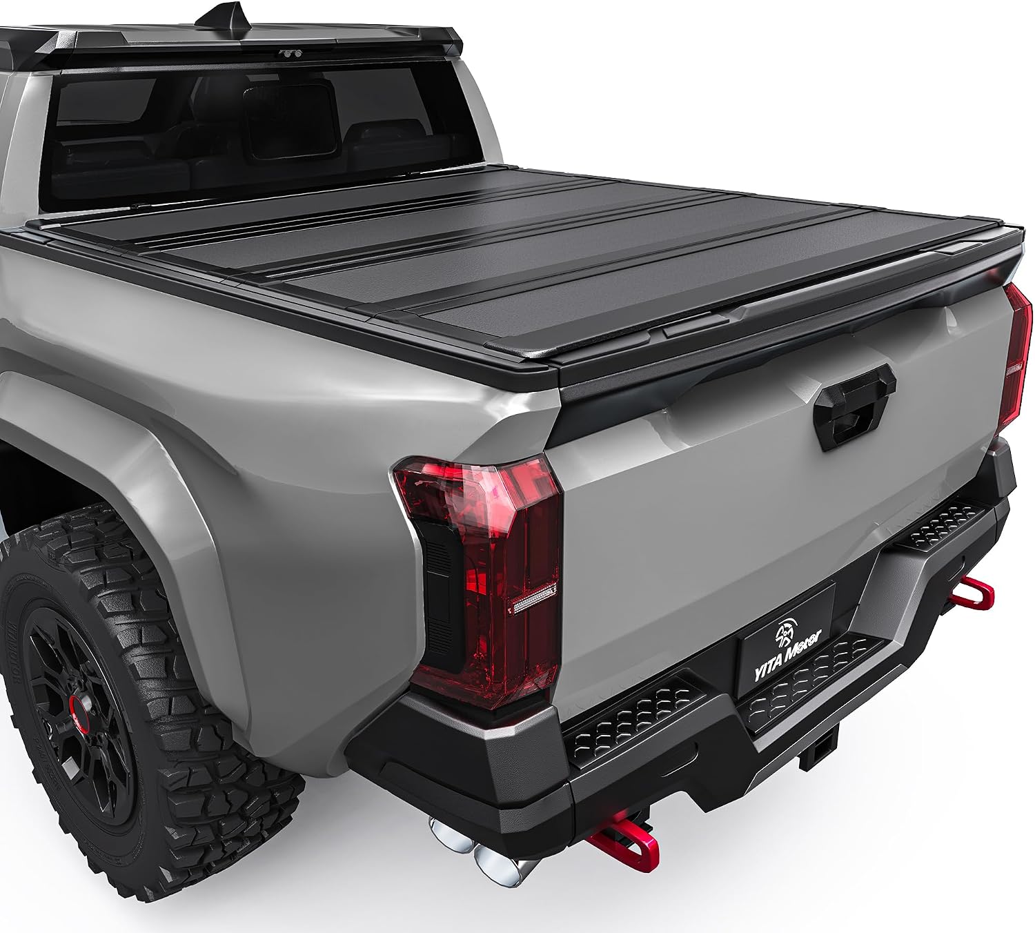 YITAMOTOR Low-Profile Hard Quad-Fold Tonneau Cover for 2024-2026 Tacoma 5ft | Low-Profile Hard Quad-folding Truck Bed Tonneau Cover Compatible with Toyota Tacoma 2024 2025 2026 5 ft (Excl. Trail Edition)