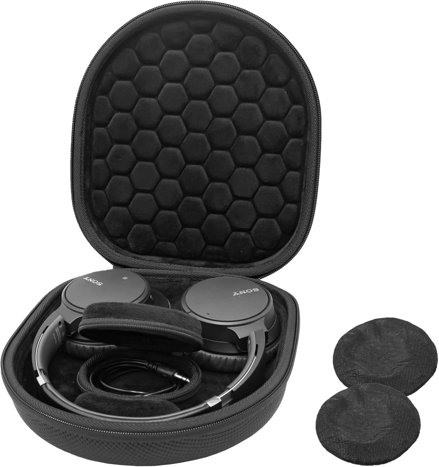 ProCase Hard Case for Sony WH-CH720N/ WH-CH710N/ WH-CH520/WH-CH510/ WH-1000XM5/ WH-1000XM4/ WHXB910N/ Bose 700 Wireless Noise Cancelling Headphones, Travel Carrying Bag with 2 Dust Covers -Black