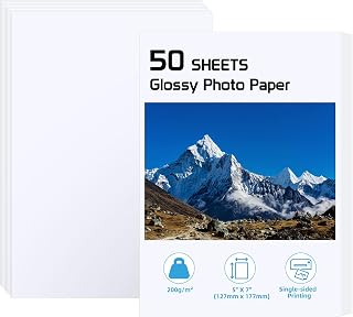 ZBEIVAN Photo Paper 5x7 inch High Glossy Paper 50 Sheets, 200 GSM Paper for Printer (5x7 50 Sheets)