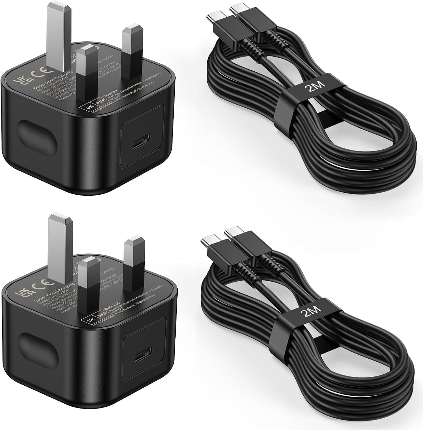 BIHPJD Samsung Charger, 2-Pack 25W USB C Super Fast Charging with 6.6ft USB C Data Cable Charger Cable Compatible with Samsung Galaxy S24 Ultra/S23/S22+ fe 5G/Z Flip 3/Z Fold 3 5G/Note 20/10